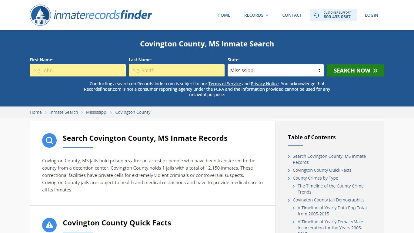 Covington County, MS Inmate Lookup & Jail Records Online